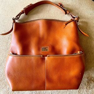 Dooney and Bourke leather tan brown large purse bag.